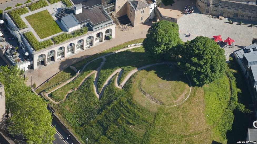 an arial view of the mound