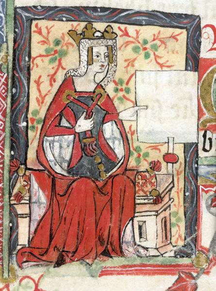 An image of Queen Matilda of Oxford Castle from a Medieval Manuscript