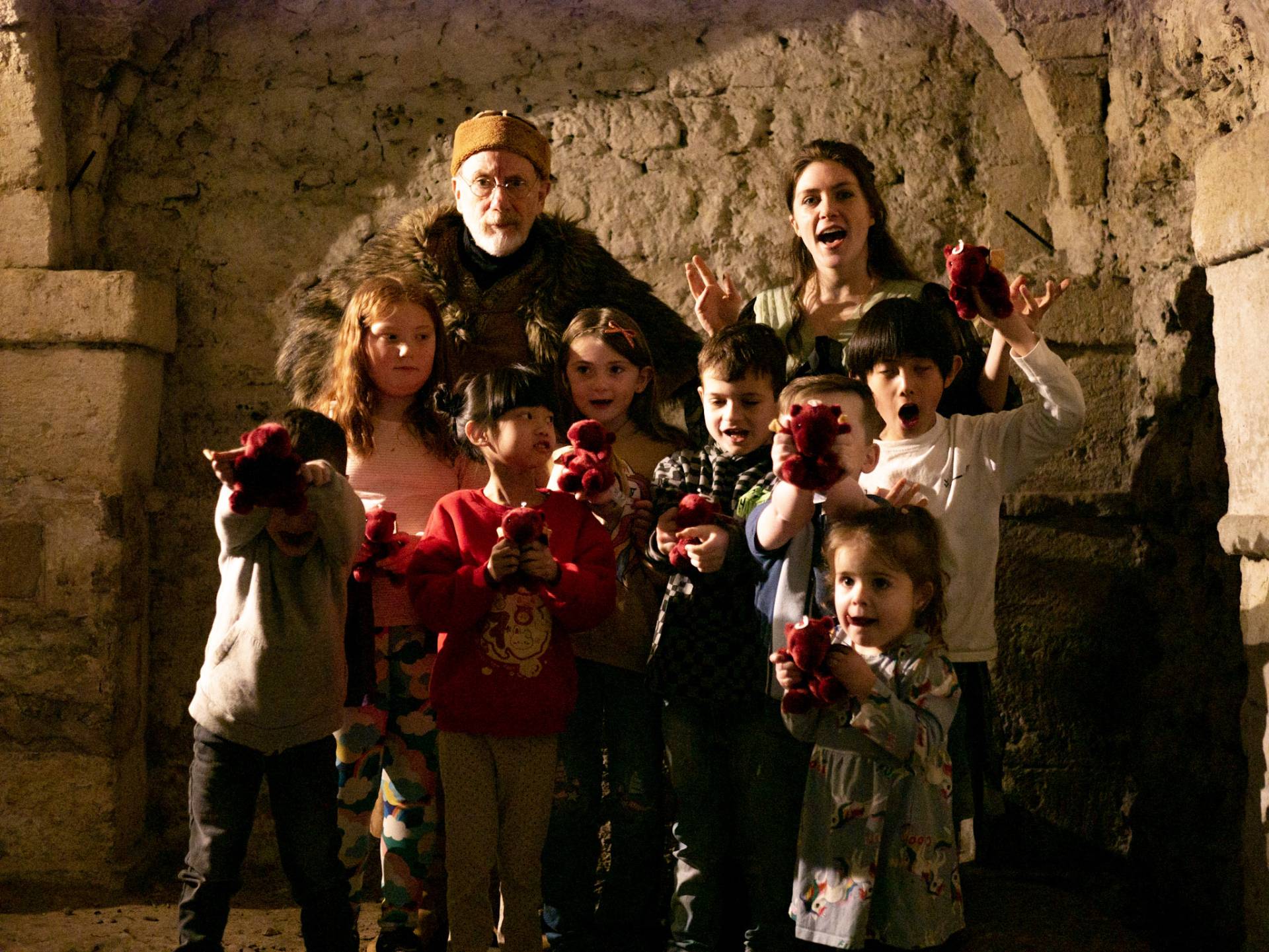 Kids posing with their new dragons